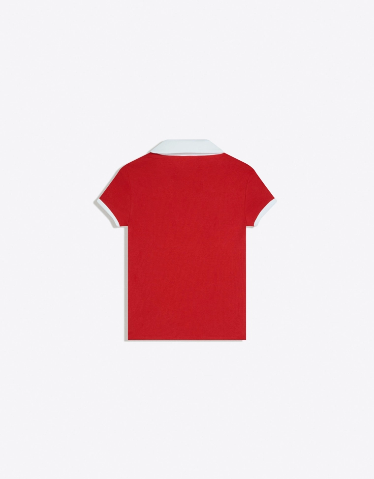 Футболка с воротником-поло и принтом