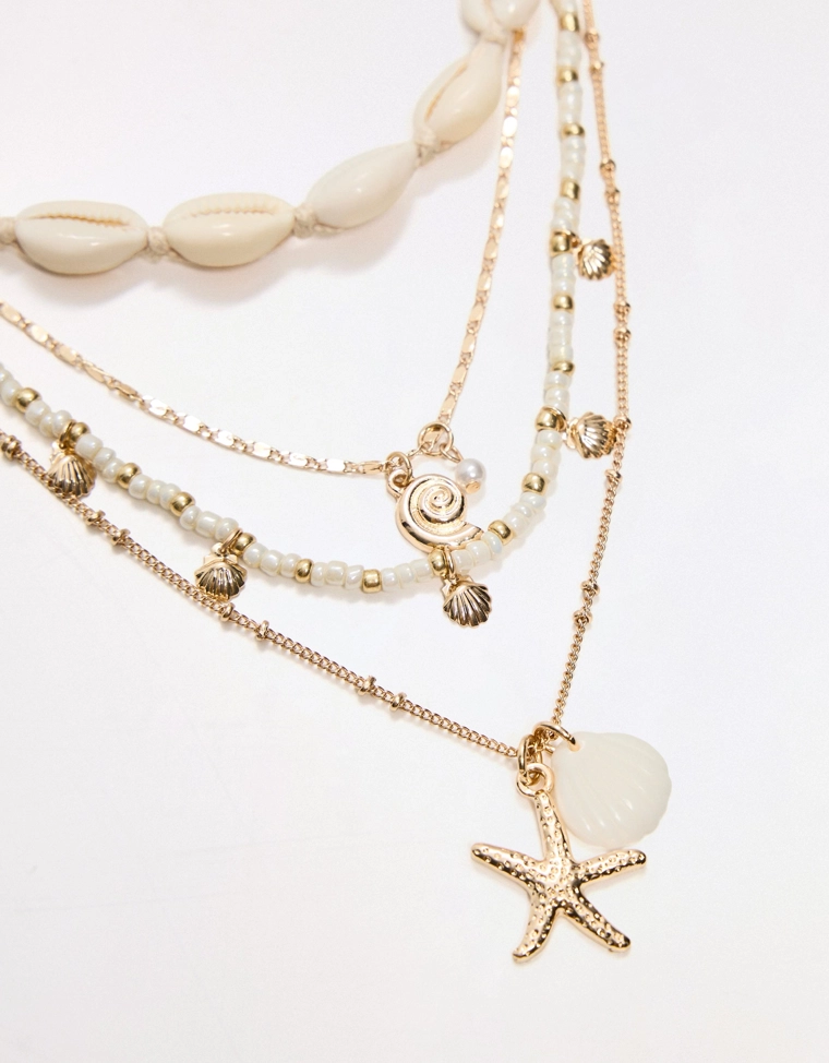 Набор из четырех ожерелий в морском стиле