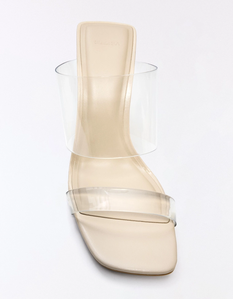 Прозрачные виниловые босоножки bershka
