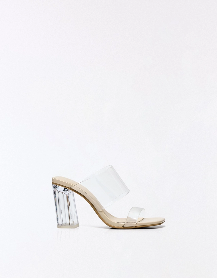 Прозрачные виниловые босоножки bershka