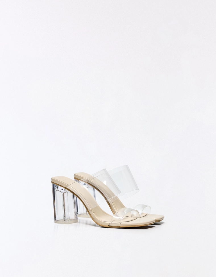 Прозрачные виниловые босоножки bershka