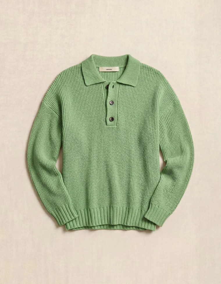 Свитер свободного кроя с воротником поло