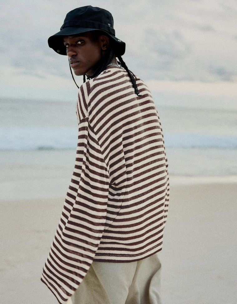 Футболка в полоску с длинными рукавами