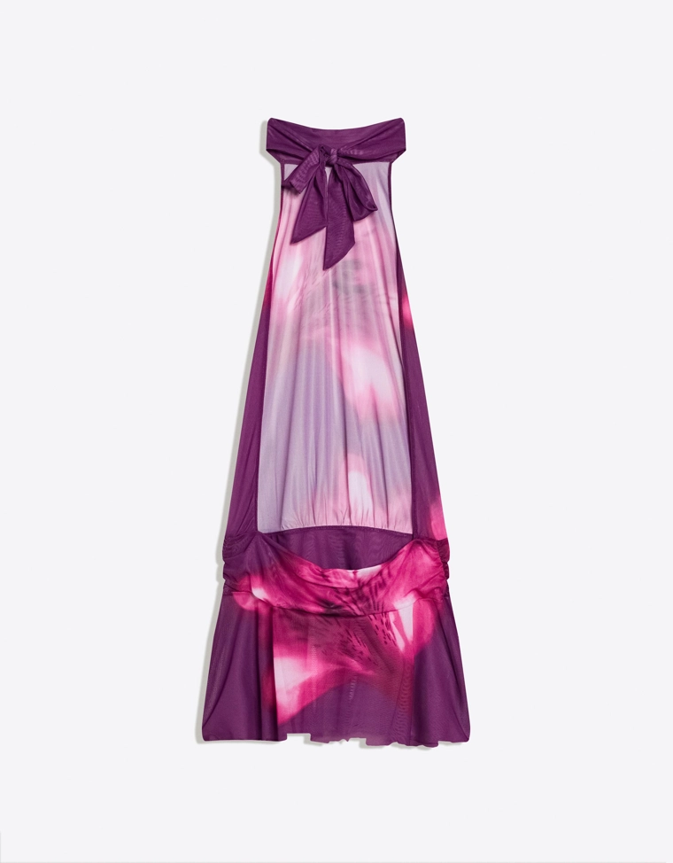 Платье из сетчатой ткани с открытой спиной