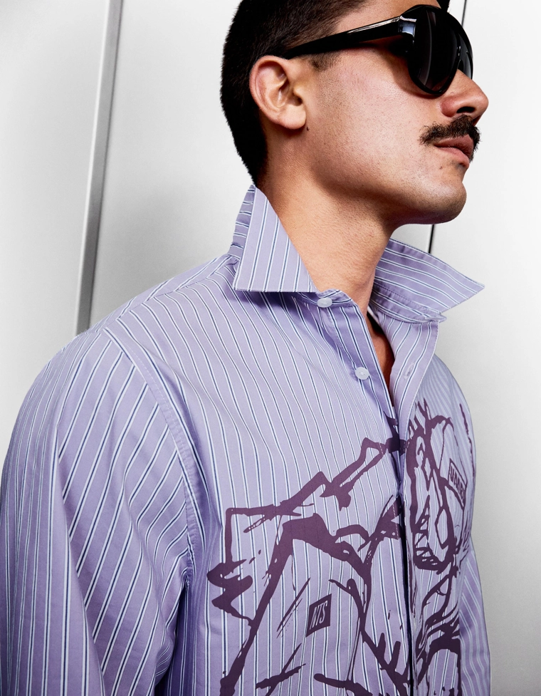 Рубашка свободного кроя с длинными рукавами UMRU