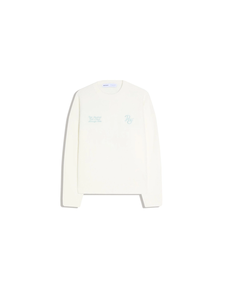 Свитер с круглым вырезом и принтом