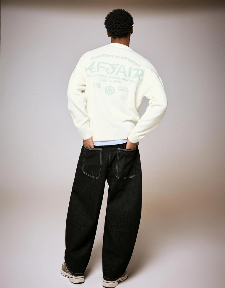 Свитер с круглым вырезом и принтом