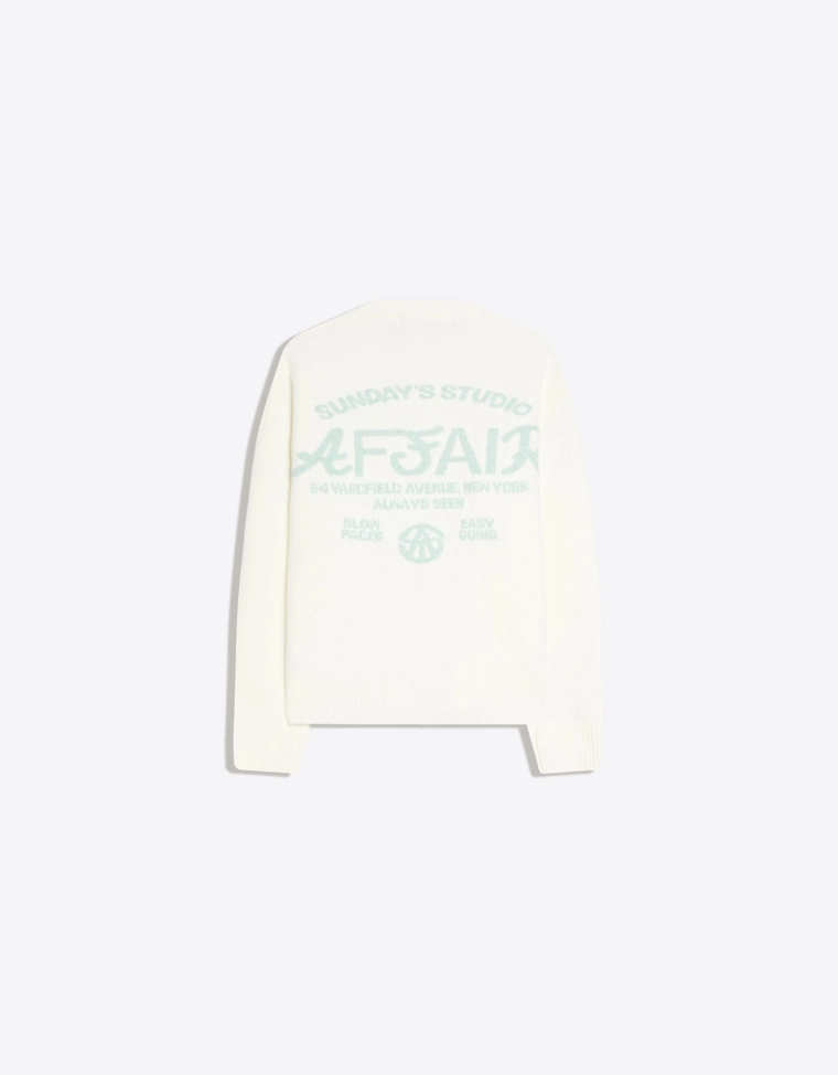 Свитер с круглым вырезом и принтом