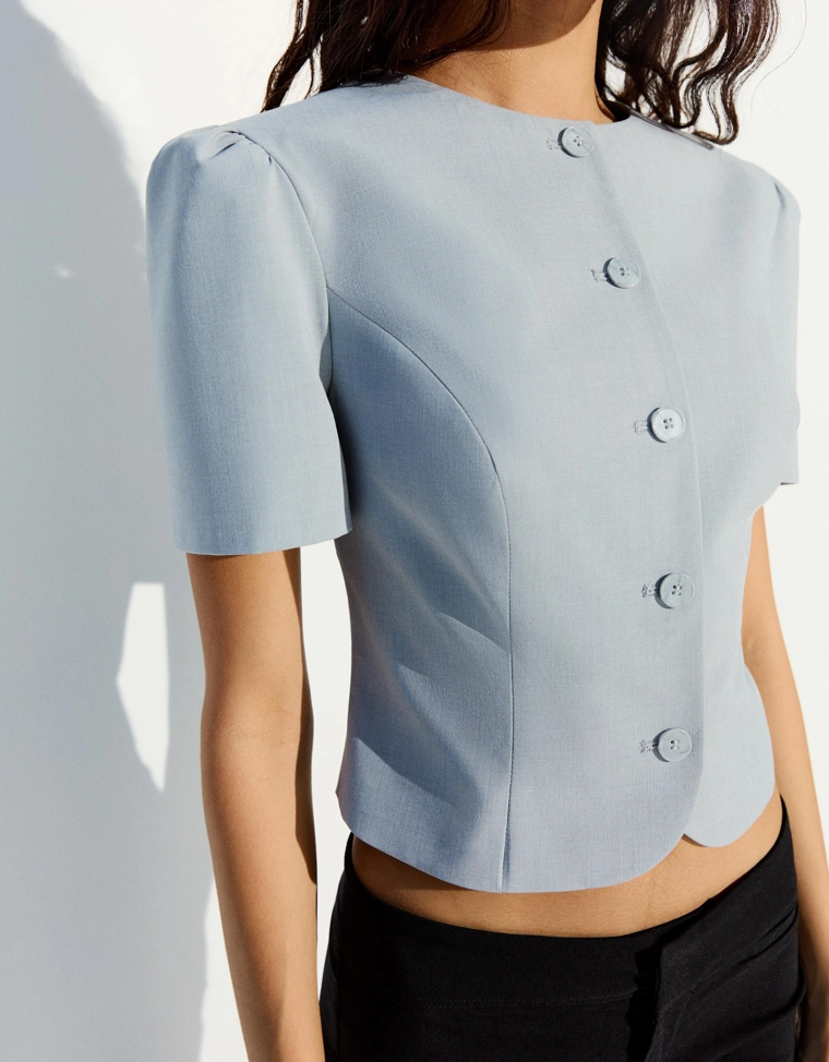 Блейзер с объемными рукавами