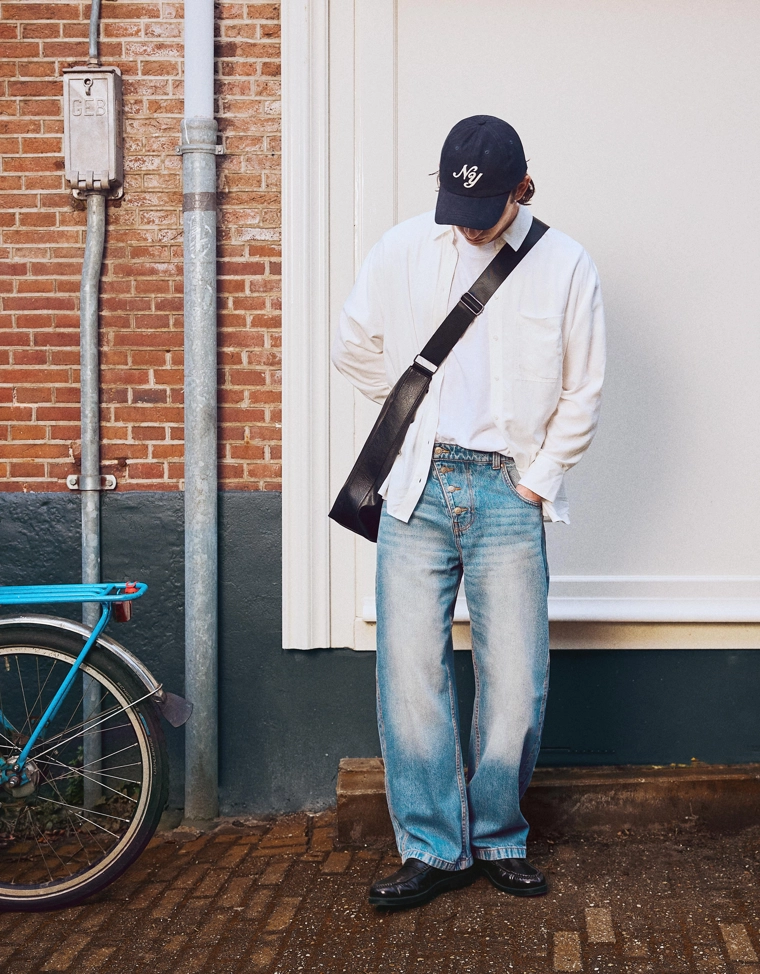 Джинсы barrel с перекрестными пуговицами