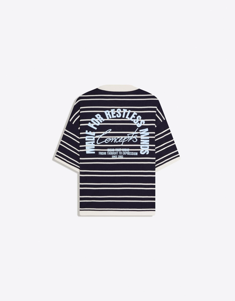 Поло с графическим принтом в полоску