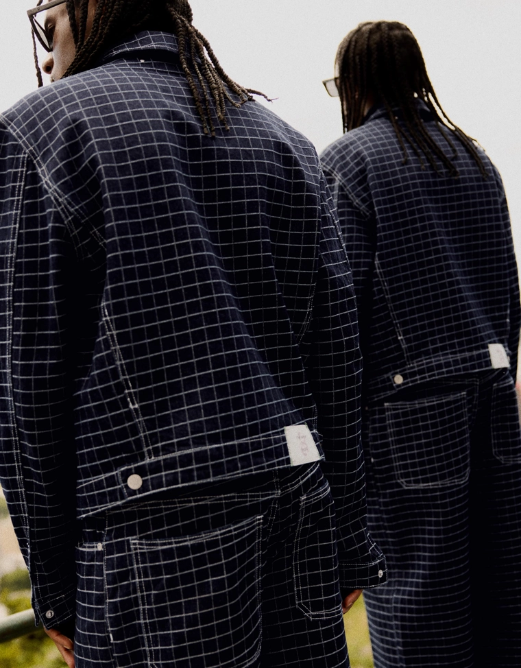 Джинсовая куртка в клетку