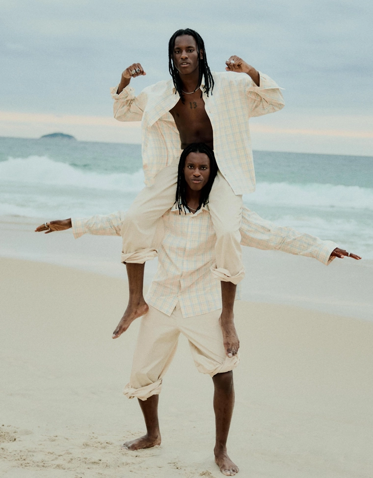 Рубашка оверсайз в клетку с длинными рукавами