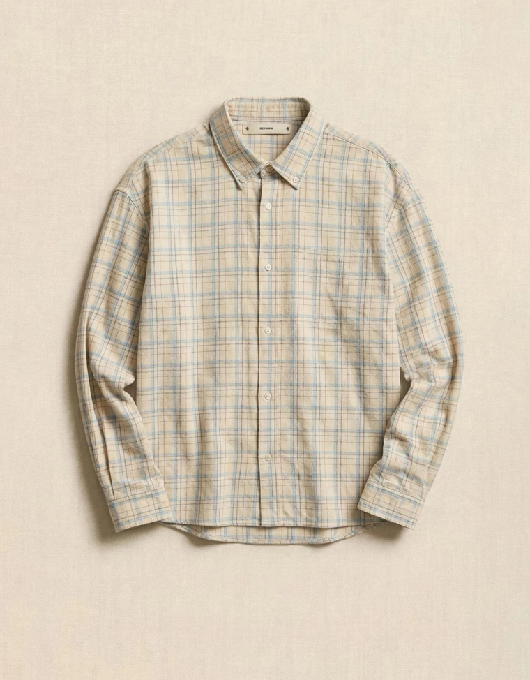 Рубашка оверсайз в клетку с длинными рукавами