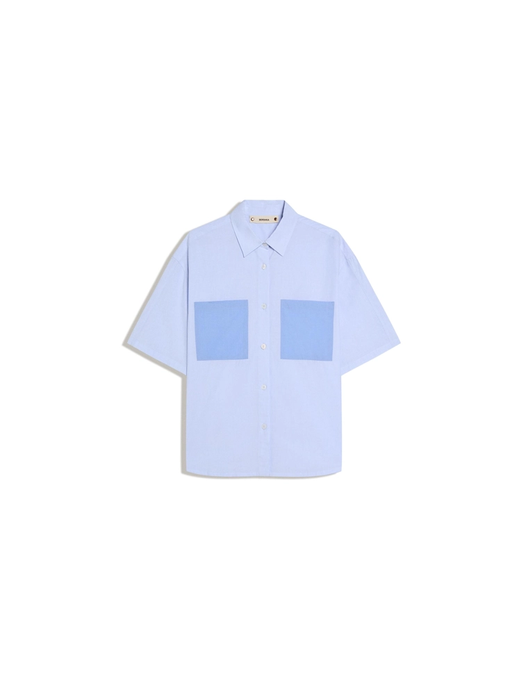 Рубашка оверсайз в полоску с короткими рукавами