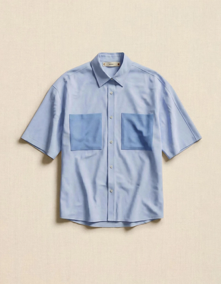 Рубашка оверсайз в полоску с короткими рукавами