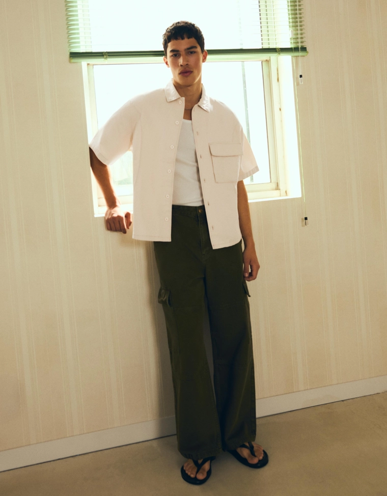 Рубашка геометрического кроя с короткими рукавами