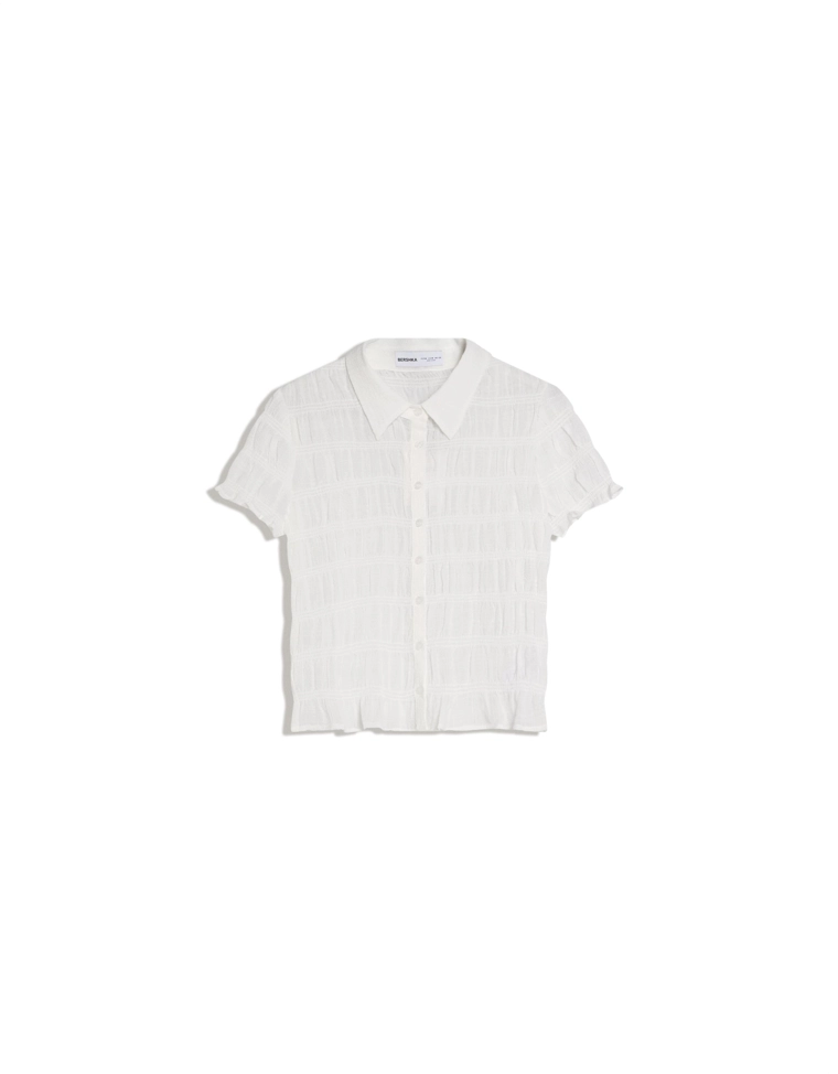 Рубашка с короткими рукавами и сборками