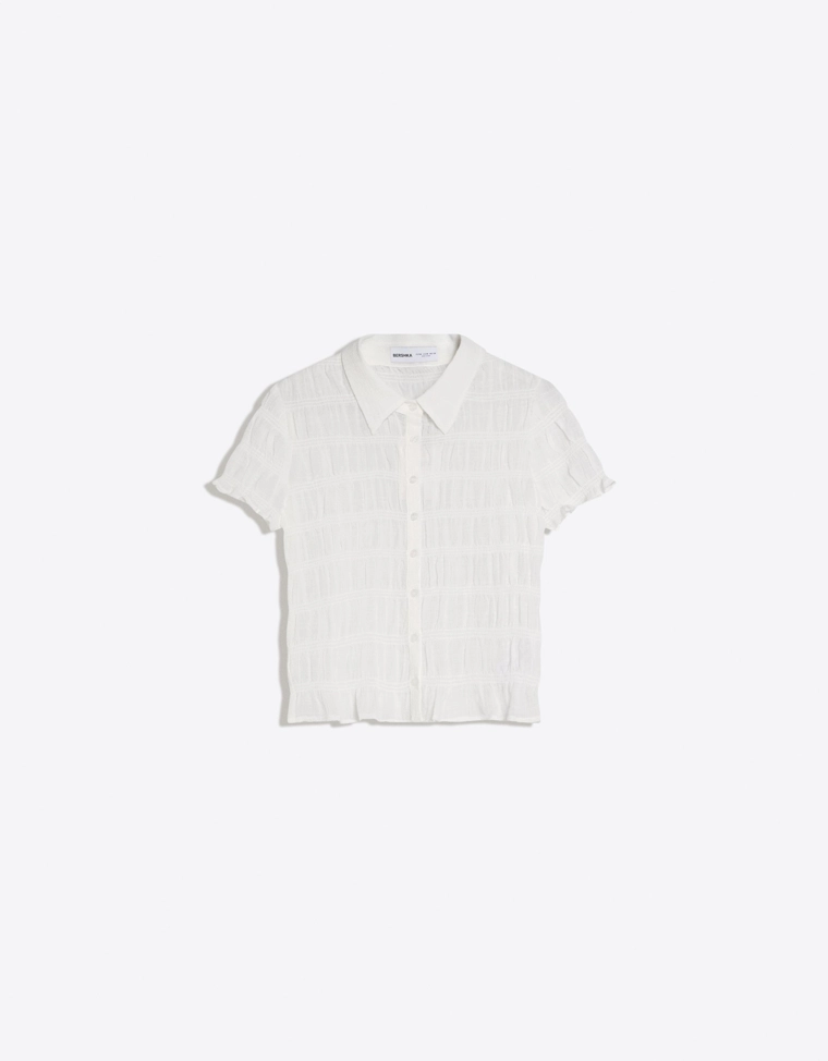 Рубашка с короткими рукавами и сборками