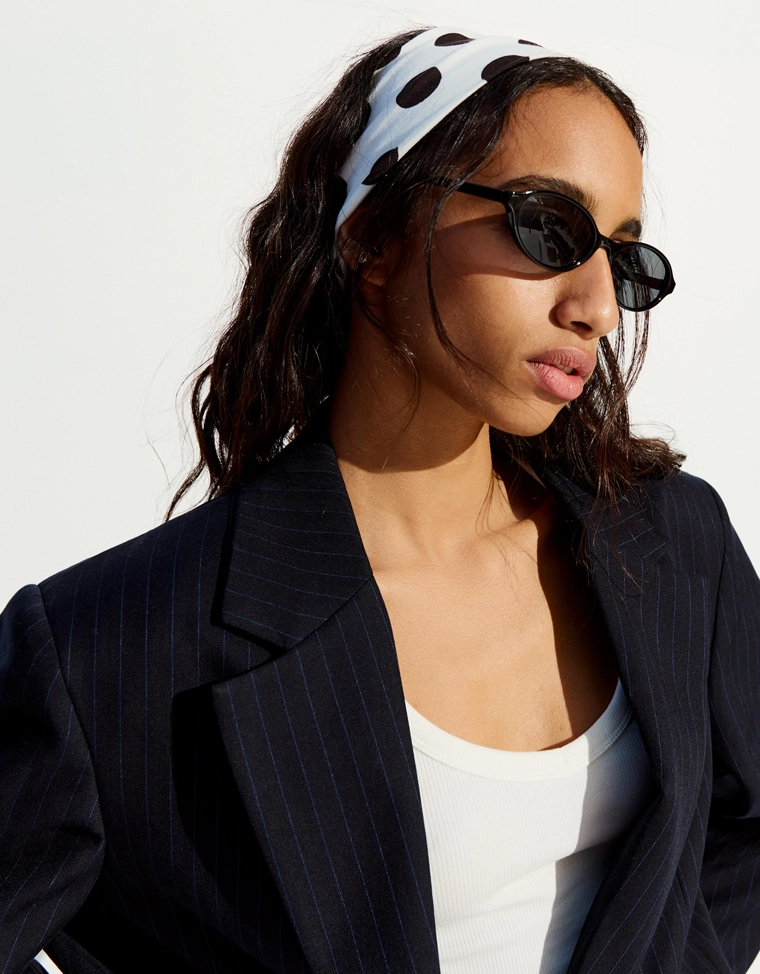 Набор лент для волос в горошек