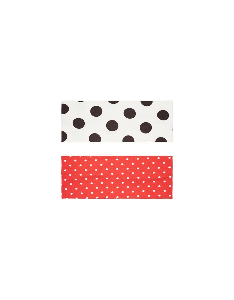 Набор лент для волос в горошек