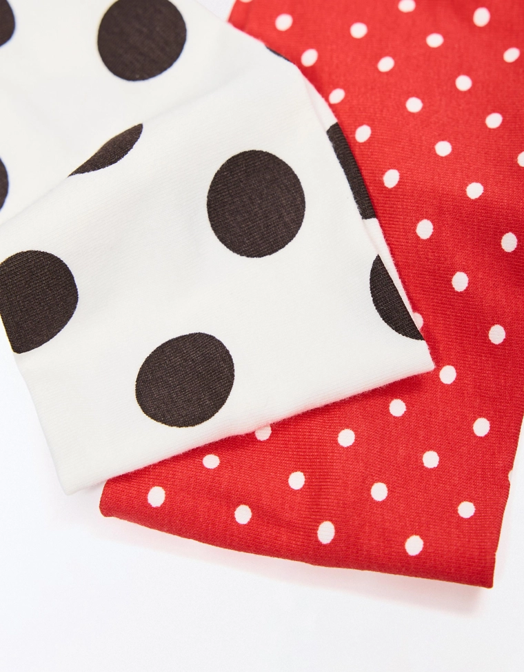 Набор лент для волос в горошек