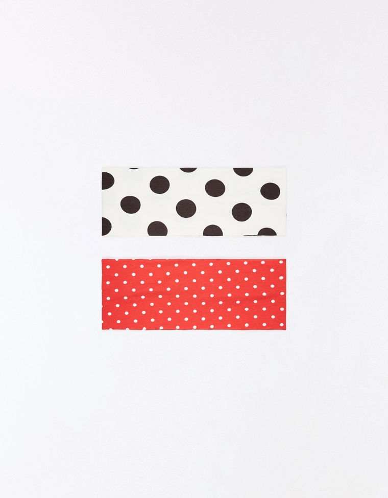 Набор лент для волос в горошек