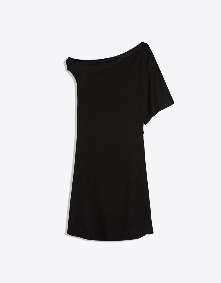 Мини-платье асимметричного кроя в полоску