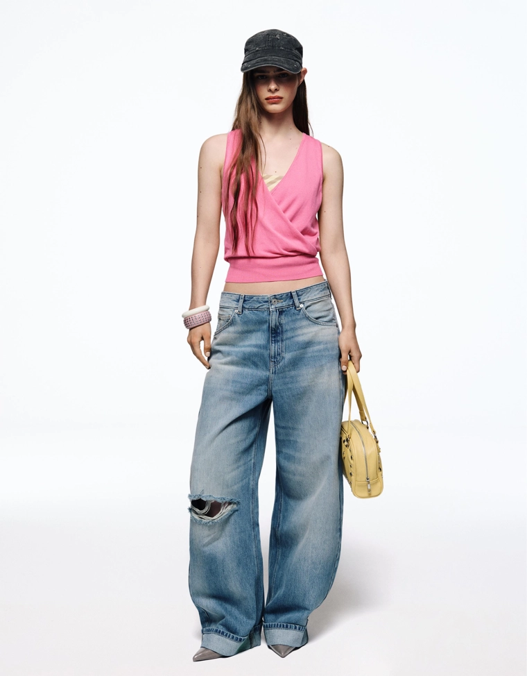 Топ с запахом и поясом