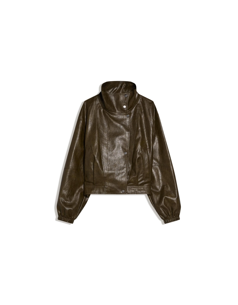 Куртка из искусственной кожи с лацканами