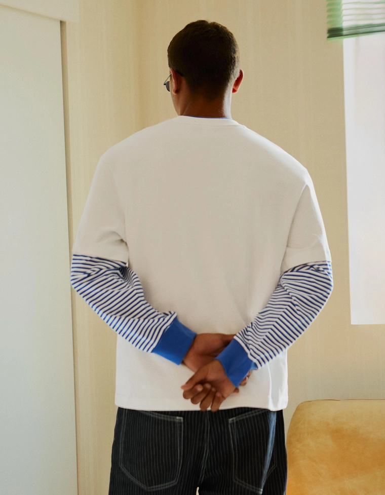 Футболка с принтом и двойными рукавами