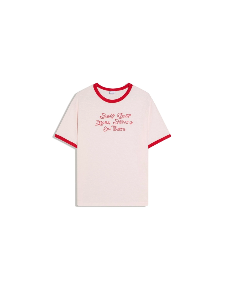 Футболка с контрастными короткими рукавами