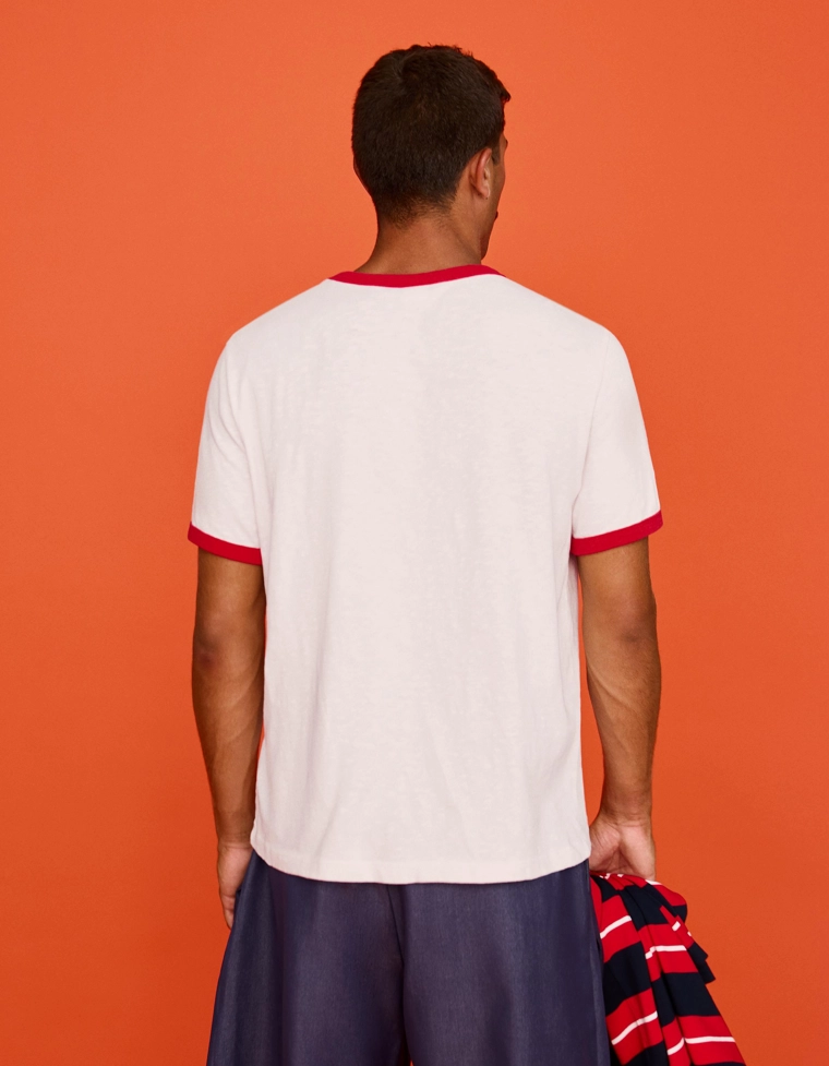 Футболка с контрастными короткими рукавами