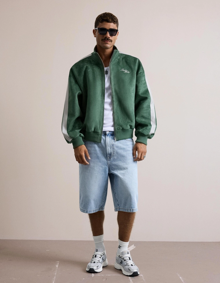 Куртка свободного кроя из искусственной замши