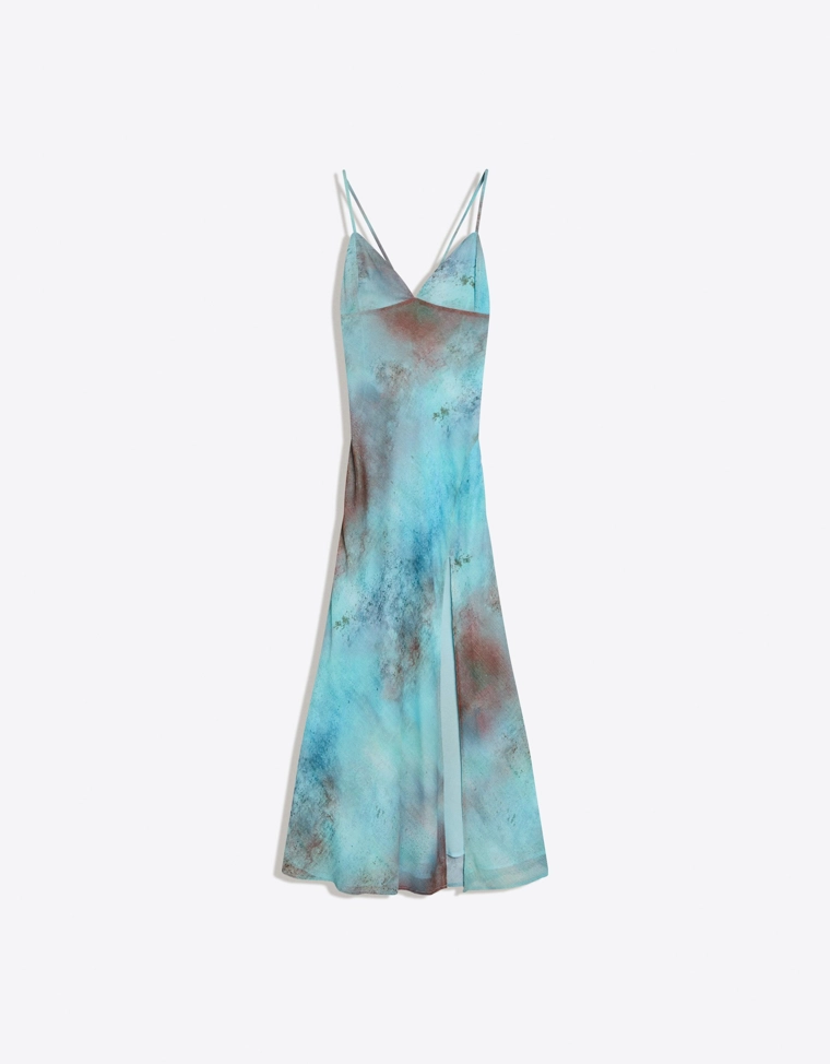 Платье миди с принтом