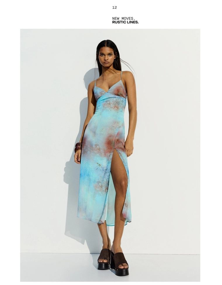 Платье миди с принтом