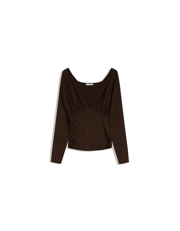 Топ с длинными рукавами и сборками