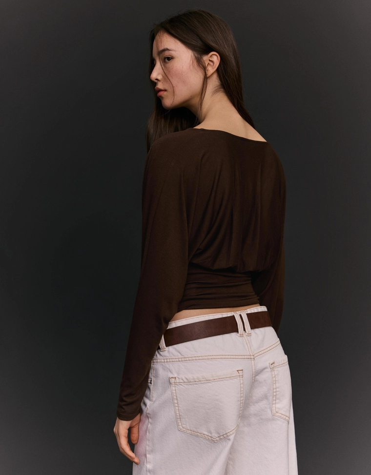 Топ с длинными рукавами и сборками