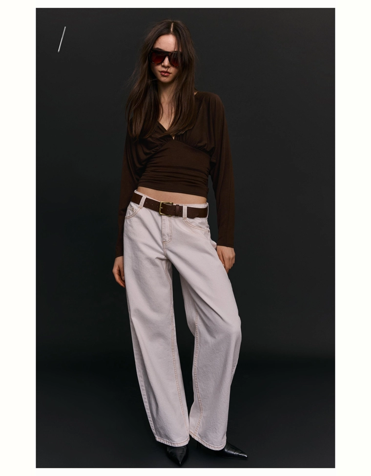 Топ с длинными рукавами и сборками