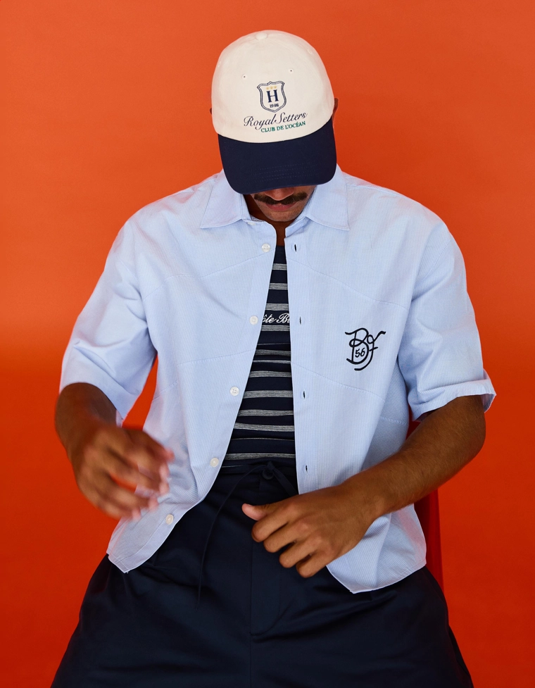 Рубашка оверсайз с короткими рукавами и вышивкой