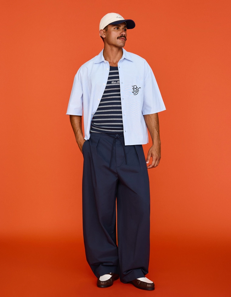 Рубашка оверсайз с короткими рукавами и вышивкой