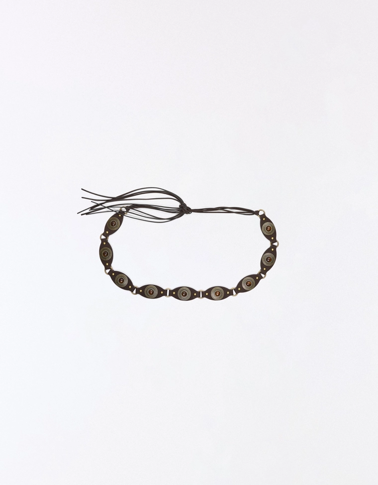 Ремень с медальонами и камнями