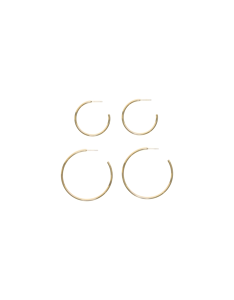 Набор тонких серег-колец