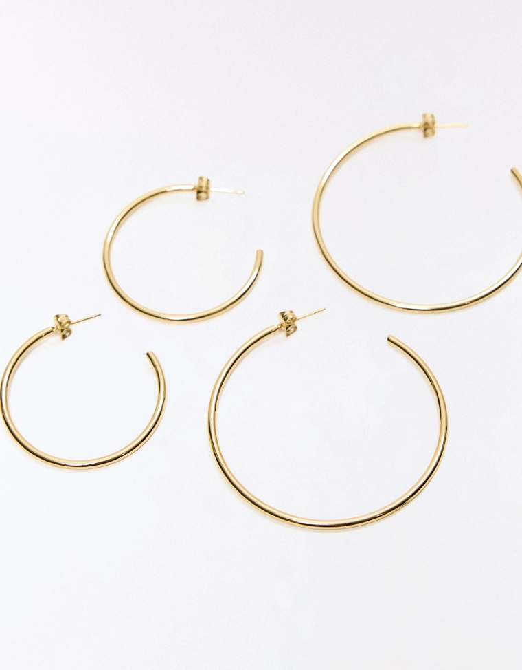 Набор тонких серег-колец