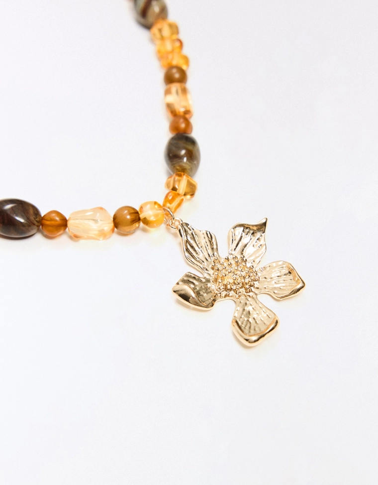 Цепочка с подвеской-шариком и цветком