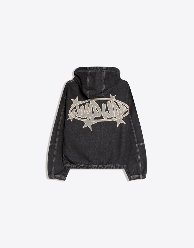 Джинсовая куртка с капюшоном