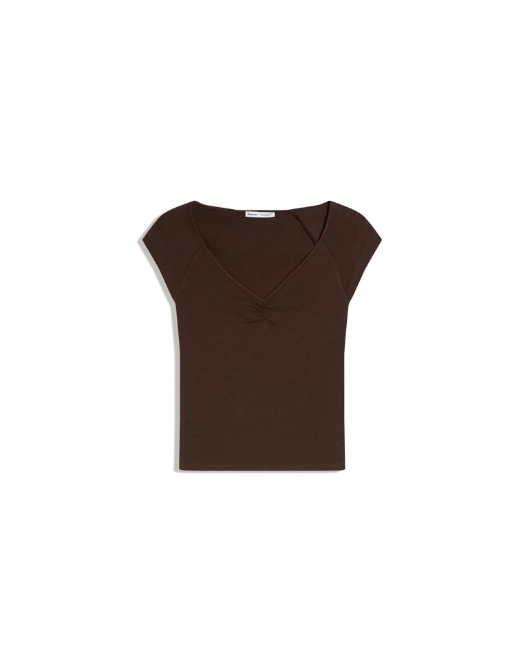 Футболка с короткими рукавами и сборками