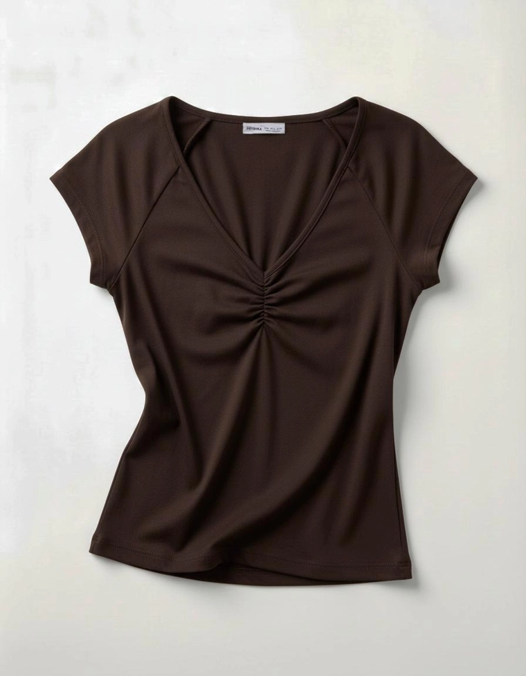 Футболка с короткими рукавами и сборками