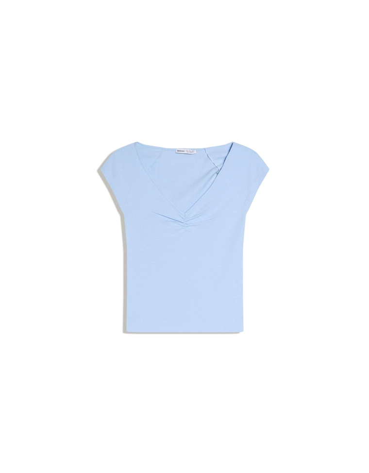 Футболка с короткими рукавами и сборками