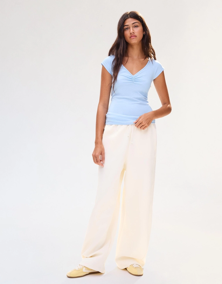 Футболка с короткими рукавами и сборками